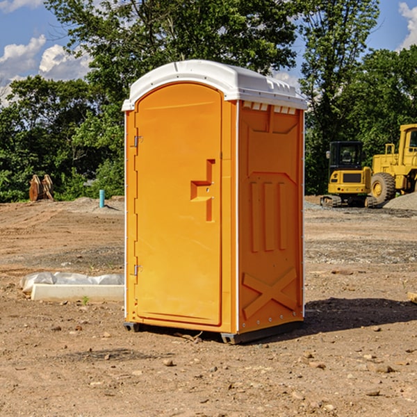 how often are the portable restrooms cleaned and serviced during a rental period in Hallsville Missouri